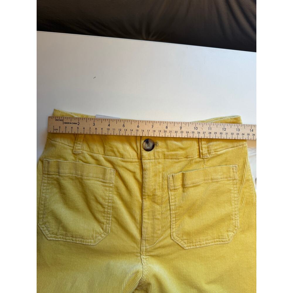 Anthropologie Maeve Colette Cropped Wide Leg Corduroy Pants Sz 28 Light Yellow - Picture 9 of 11